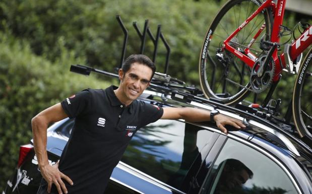 Contador, durante la jornada de descanso de la Vuelta. 