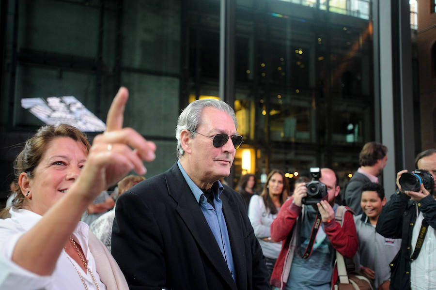 El escritor deslumbró a las 500 personas que abarrotaron Azkuna Zentroa en la presentación de su última novela ‘4 3 2 1’