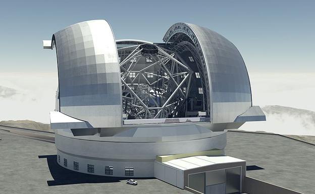 Recreación del Telescopio Extremadamente Grande (ELT).