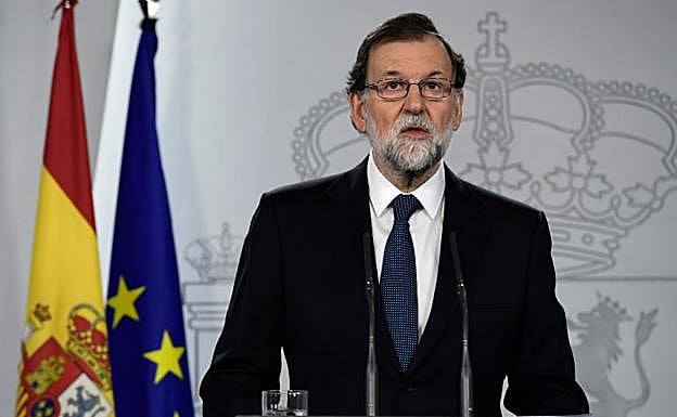 Mariano Rajoy, durante su comparecencia en directo.