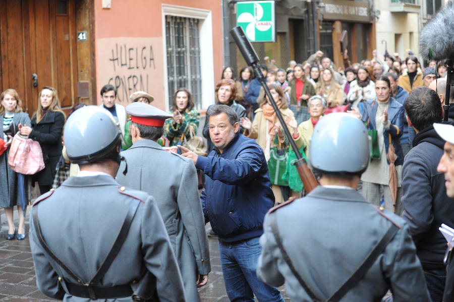 Rodaje de las secuencias más multitudinarias de ‘Vitoria, 3 de marzo’