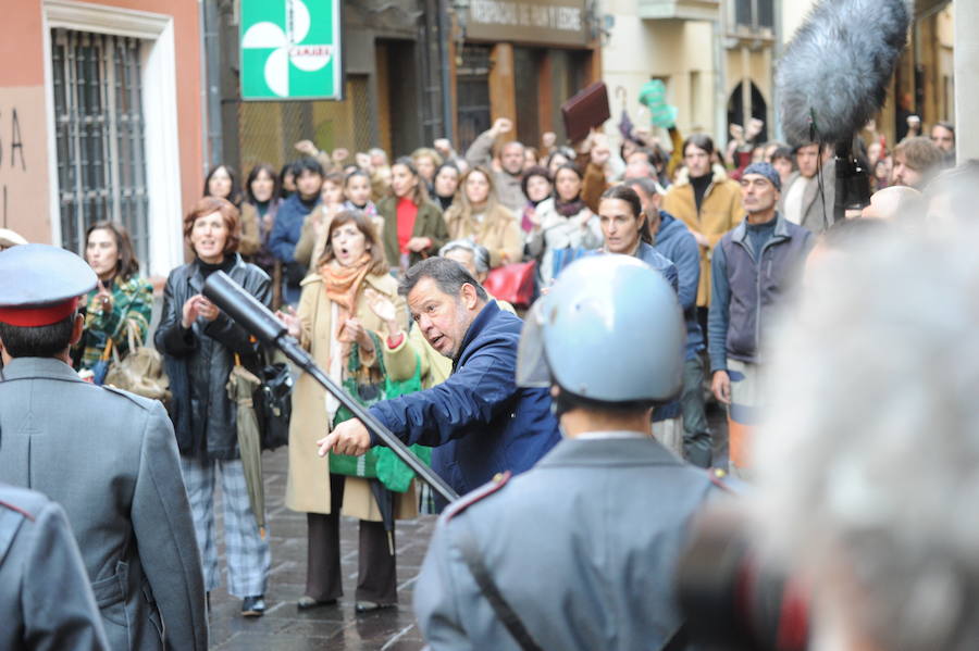 Rodaje de las secuencias más multitudinarias de ‘Vitoria, 3 de marzo’