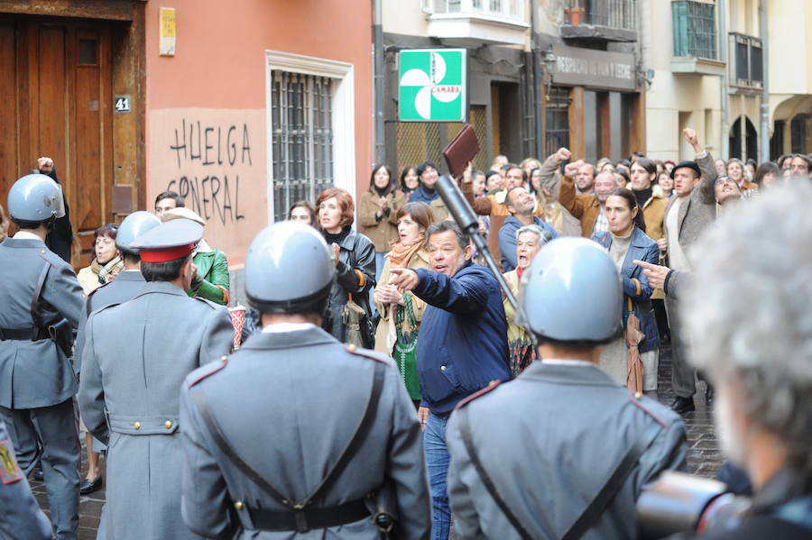 Rodaje de las secuencias más multitudinarias de ‘Vitoria, 3 de marzo’