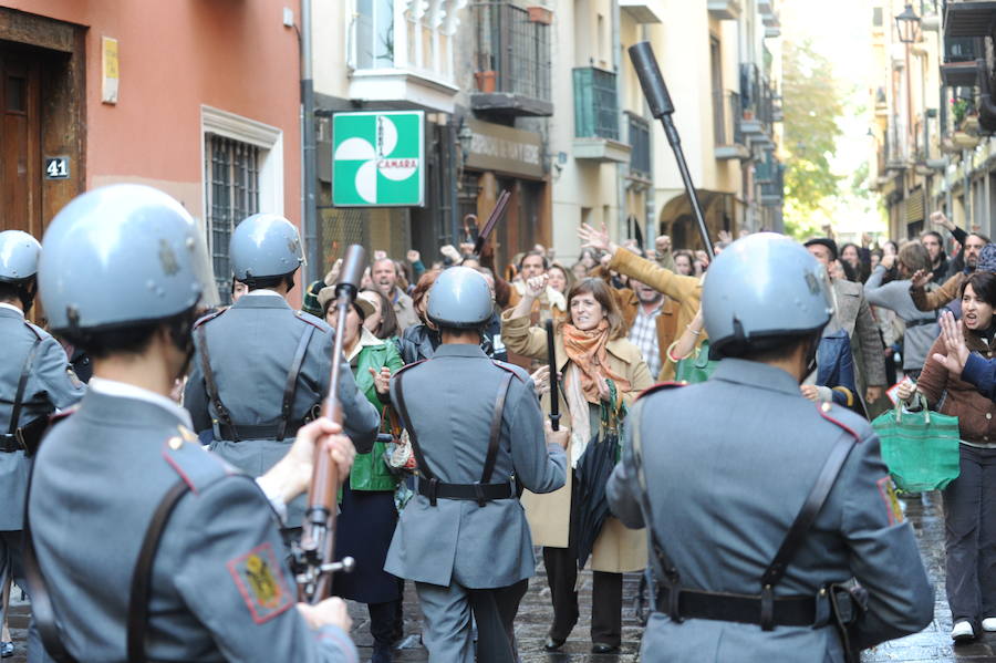 Rodaje de las secuencias más multitudinarias de ‘Vitoria, 3 de marzo’