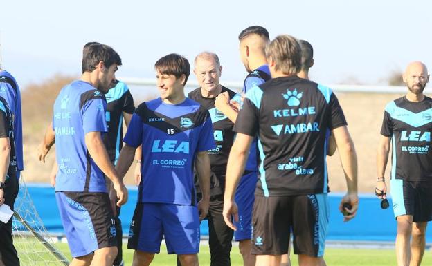 Bojan, en el entrenamiento del viernes en Ibaia.