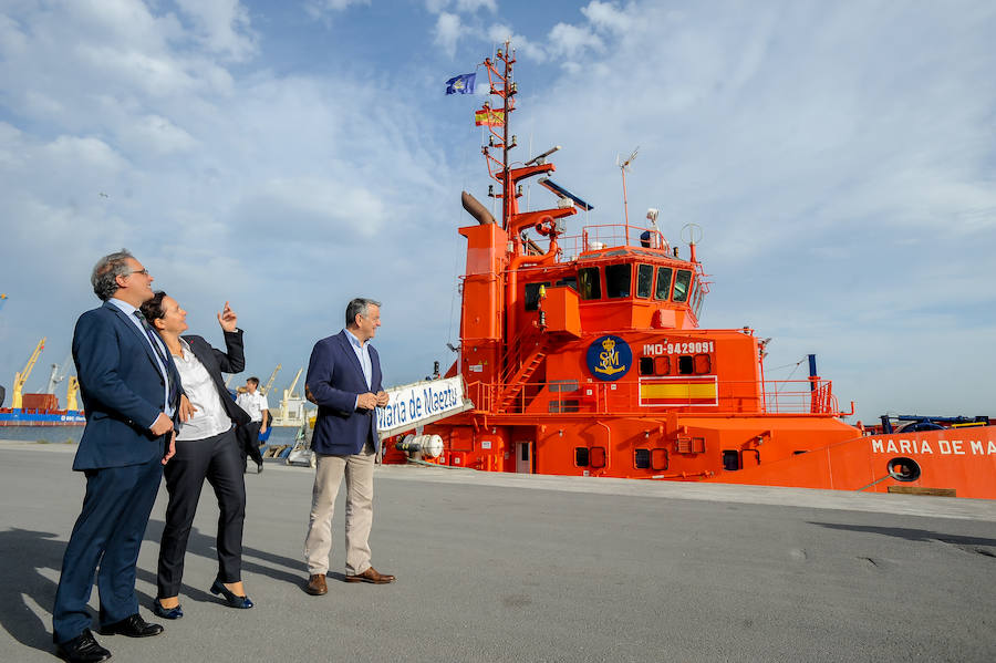 Exhibición de salvamento marítimo en Santurtzi