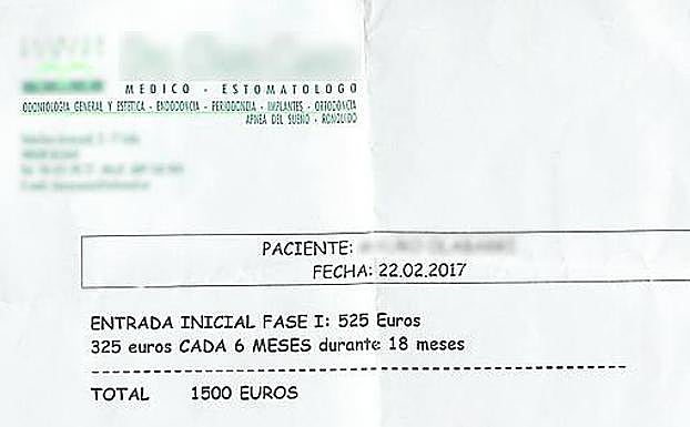 Ejemplo de una factura falsificada.