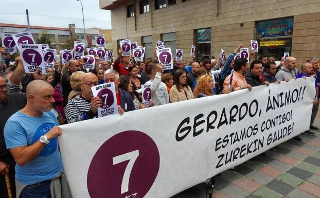 Protesta de los taxistas en Santurtzi.