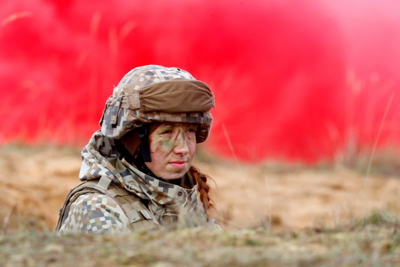 Adazi, en Letonia, acoge las maniobras multinacionales que realiza la OTAN hasta ayer domingo.