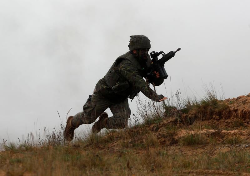 Adazi, en Letonia, acoge las maniobras multinacionales que realiza la OTAN hasta ayer domingo.