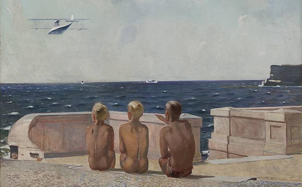 'Futuros pilotos'. Obra de Aleksandr Deineka, 1937. 