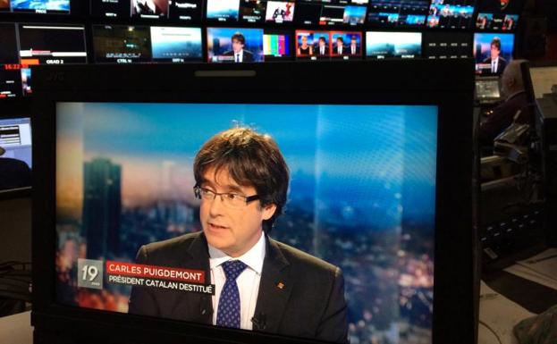 Carles Puigdemont, en el canal belga RTBF.