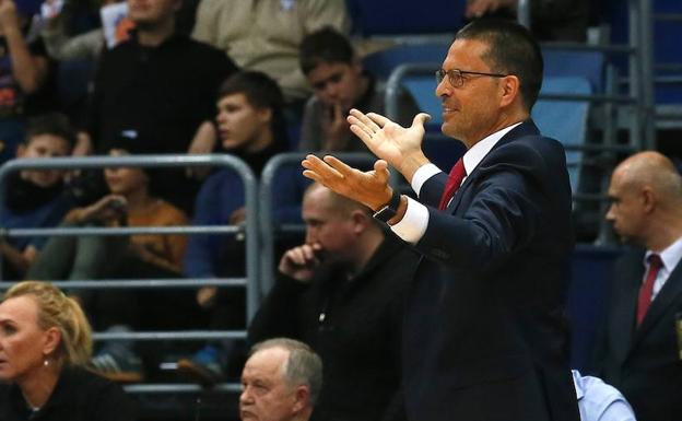 Pedro Martínez, durante el partido en Moscú. 