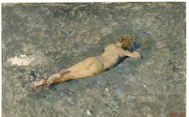 'Desnudo en la playa', de Portici Mariano Fortuny.