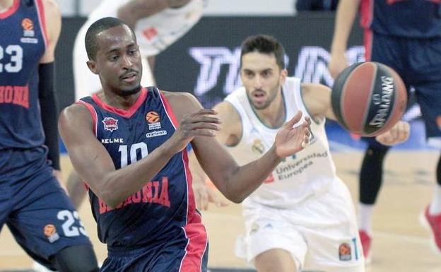 Rodrigue Beaubois, en el partido de Euroliga ante el Real Madrid.