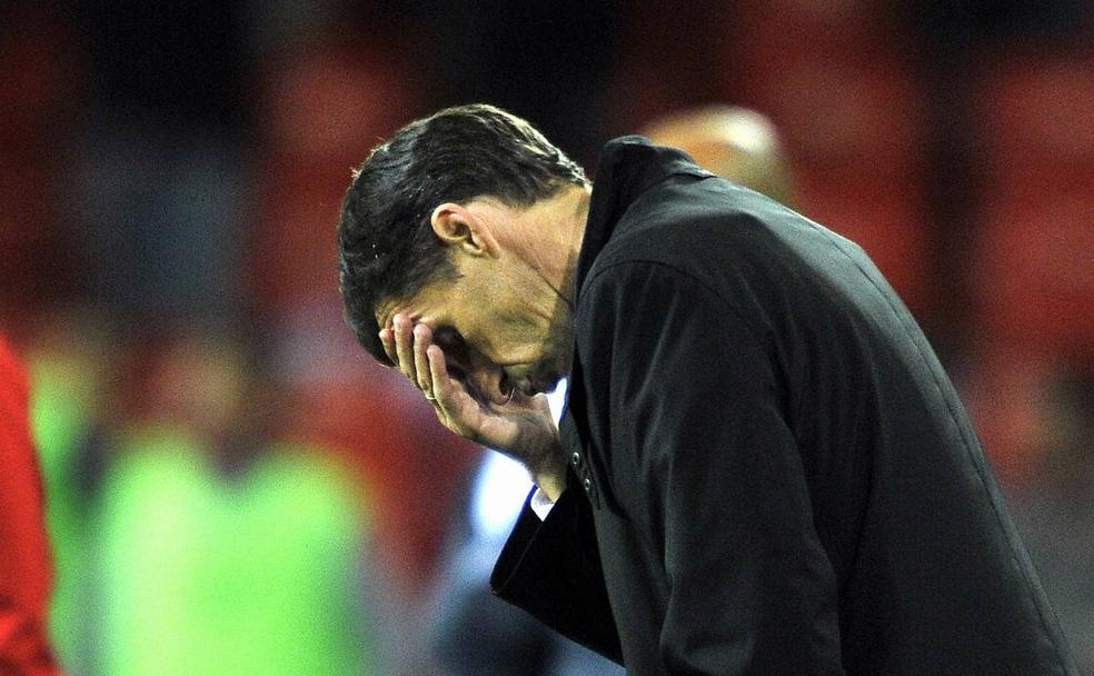 Ziganda se lamenta durante el partido ante el Formentera.