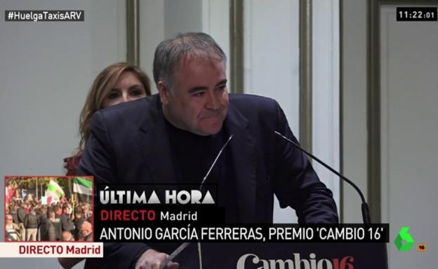 Antonio García Ferreras, durante su discurso de agradecimiento.