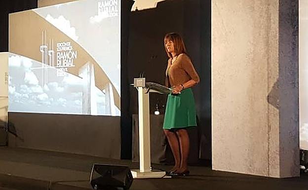 Idoia Mendia, durante la entrega de los premios Ramón Rubial