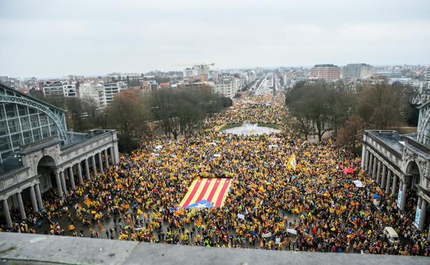 Imagen de la manifestación independentista en Bruselas. 