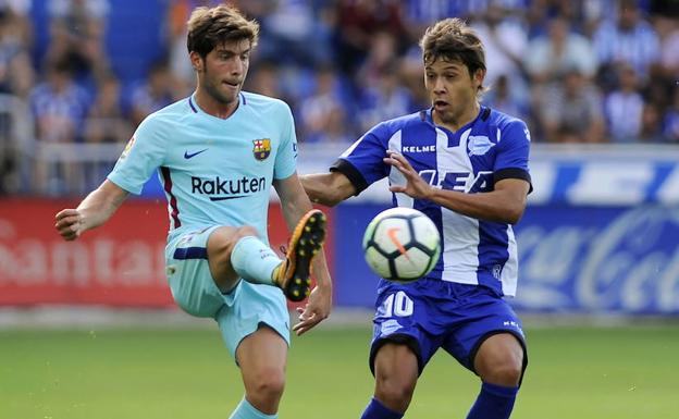 Óscar Romero, durante el partido de Liga ante el Barcelona.