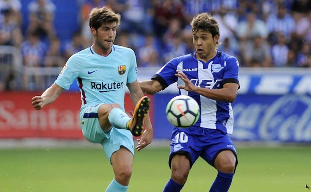 Óscar Romero, durante el partido de Liga ante el Barcelona.