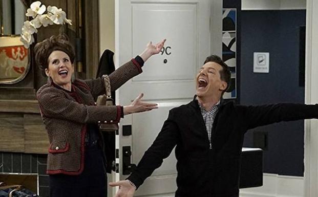 Sean Hayes y Megan Mullany son Jack y Karen en 'Will & Grace'.