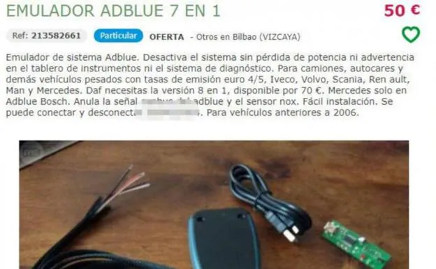 Desde 50 euros. Este anuncio es dreciente y corresponde a un usuario vizcaíno que vende, a través de un conocido portal de segunda mano, un emulador.