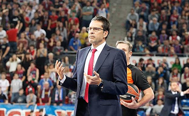 Pedro Martínez, durante el partido de este viernes. 