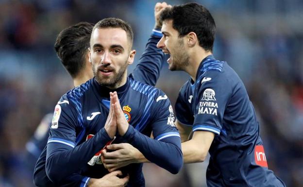 Sergi Darder celebra el gol del Espanyol.