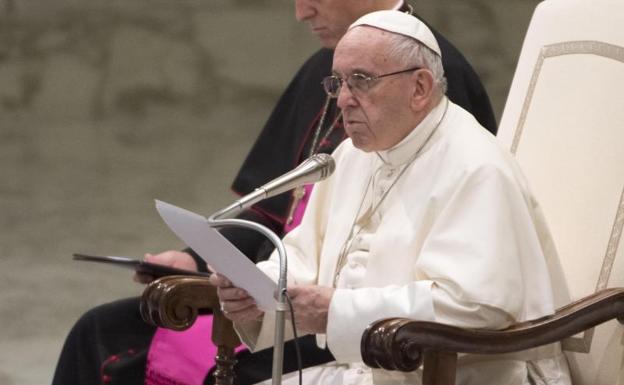 El Papa, en su audiencia semanal en el Vaticano.