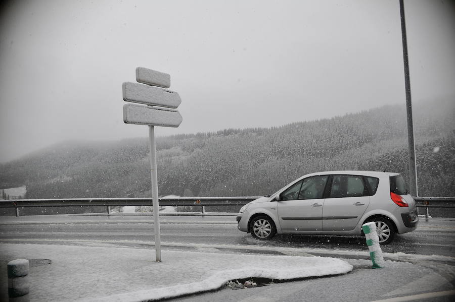 Aunque se esperaba que la cota de nieve no descendiese de los 600 metros, tanto en el alto como las proximidades de Ermua