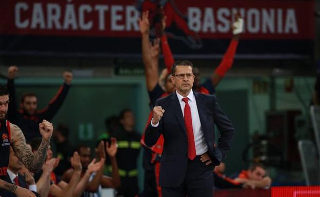 Pedro Martínez, durante el encuentro ante el Olympiacos. 