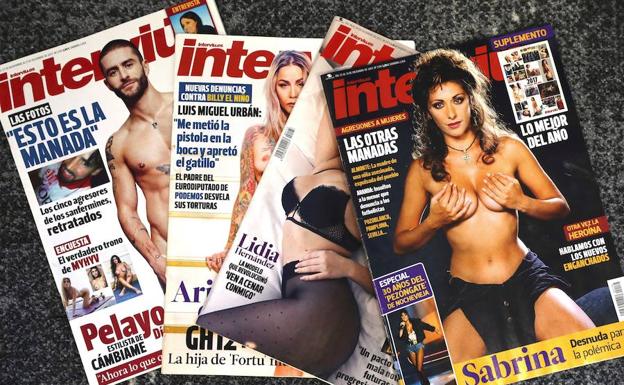 Cuatro portadas de la revista Interviú. 