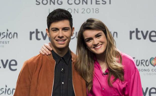 Alfred y Amaia durante la rueda de prensa tras ser seleccionados para representar a España en Eurovisión. 