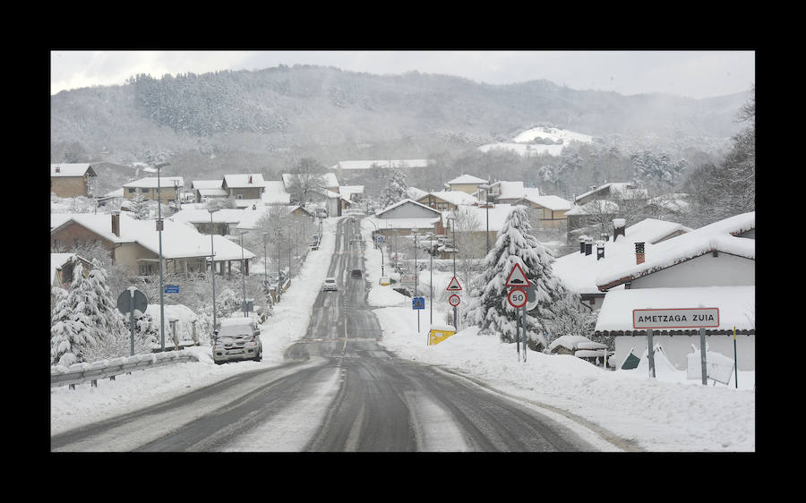 Vitoria amanece bajo un manto blanco