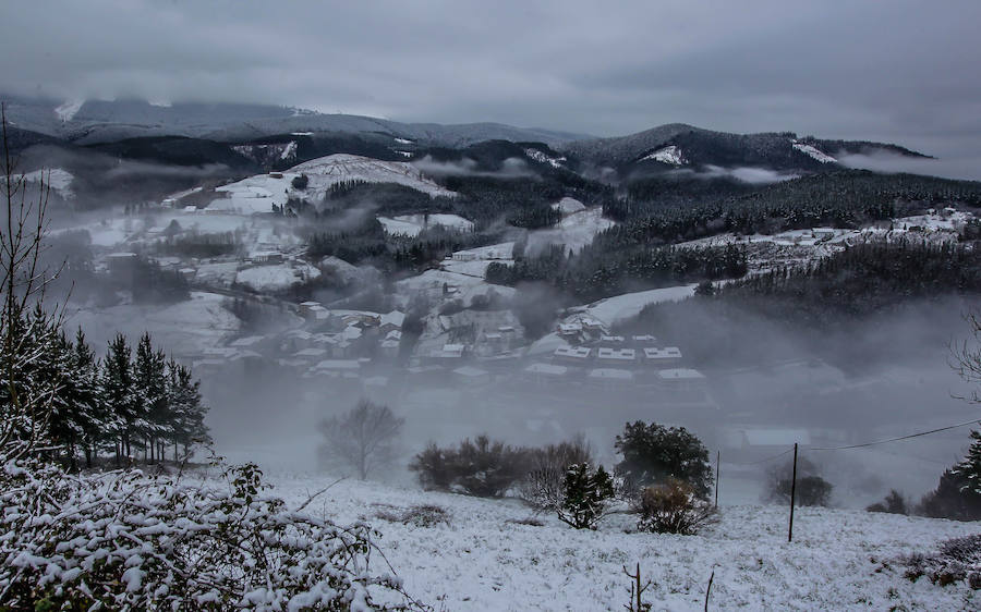 La Arboleda y Munitibar, cubiertos por la nieve