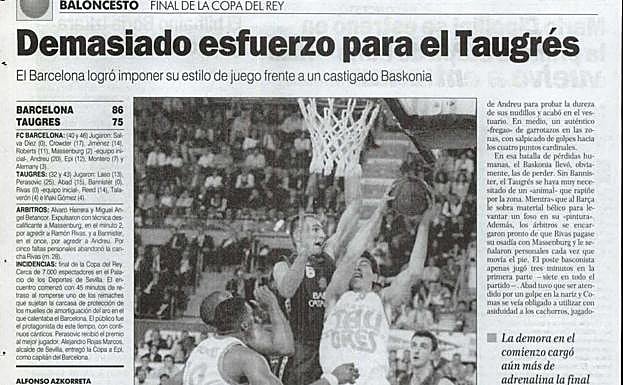 Recorte de la página publicada por EL CORREO.