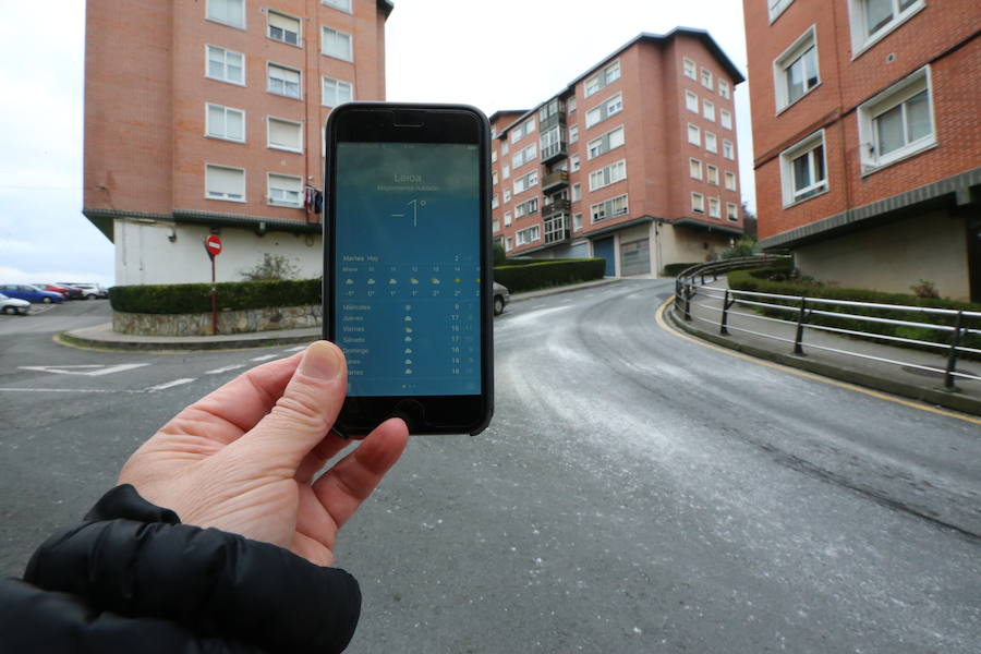 Bilbao ha registrado una mínima de -1º y el el monte Oiz se han alcanzado los -10º
