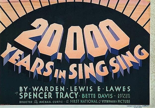 Cartel promocional de 'Veinte mil años en Sing Sing' (1932).