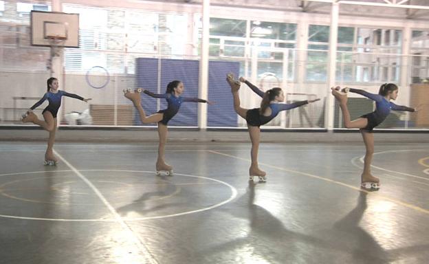 Patinadoras del club IBASE de Bilbao