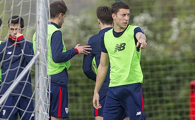De Marcos, durante el entrenamiento de este miércoles.