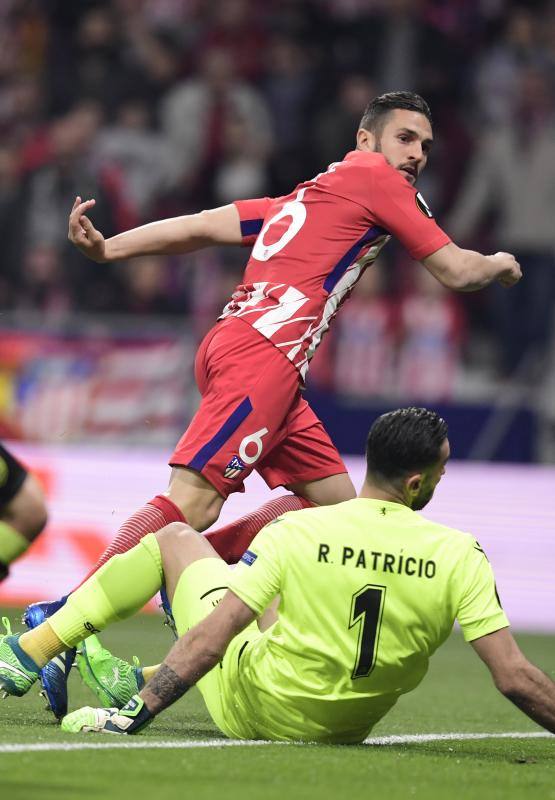 Las mejores imágenes del partido de ida de cuartos de final de la Liga de Campeones que enfrentó al Atlético y al Sporting de Lisboa, en el Wanda Metropolitano