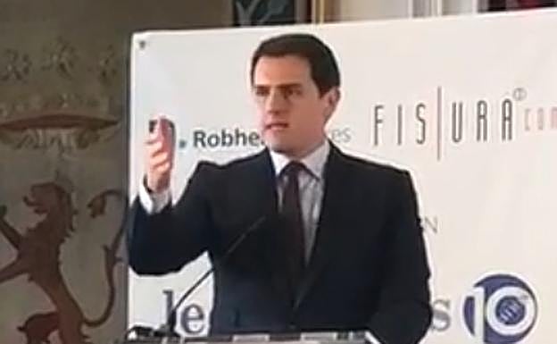 Albert Rivera, durante un acto organizado por Leonoticias.com