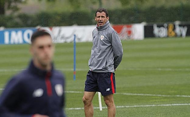 Ziganda, en el entrenamiento de este viernes.