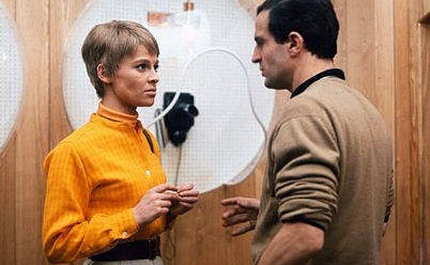 Un momento del rodaje de 'Fahrenheit 451' (1966).