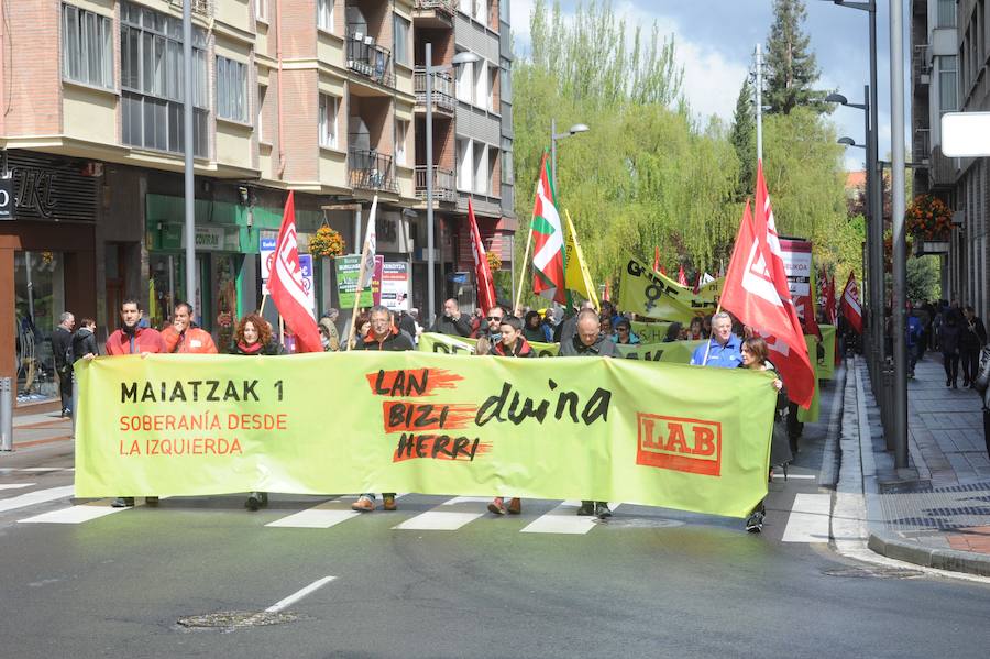 ELA, LAB y CC OO y UGT reclaman empleos dignos, mejoras salariales e igualdad