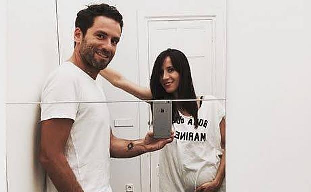 Sémper y Goenaga, en una foto durante el primer embarazo de la actriz.