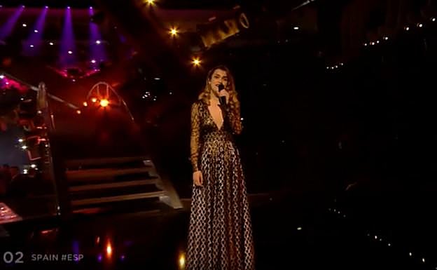 Amaia Romero durante su actuación en la final de Eurovision 2018