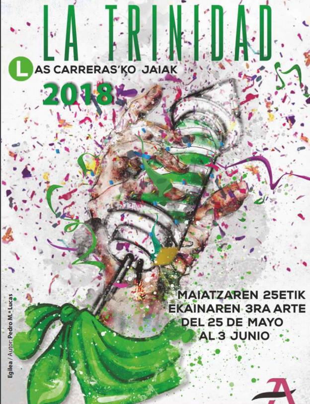Cartel de fiestas Las Carreras'ko Jaiak La Trinidad 2018 (Abanto Zierbena).