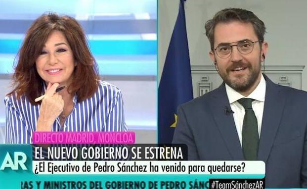 Ana Rosa Quintana y Màxim Huerta se reencuentran en Telecinco